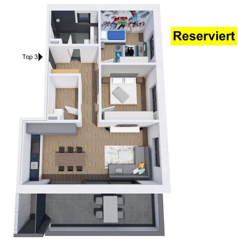 3-Zimmerwohnung mit großzügigem Balkon (Top 3)