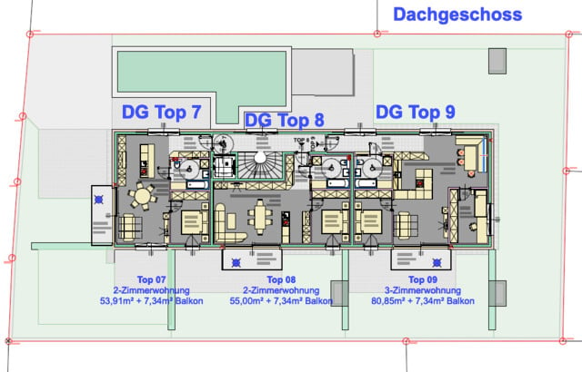 Top 7 Neubauwohnung mit Tiefgarage, Balkon und Dachterrasse