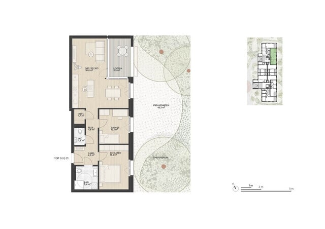 Top 0.3 C1 Haus C  |  Herrliche 3-Zimmer-Garten-Whg.  |  Das Garten Quartier Dornbirn "Rohrbach 23"