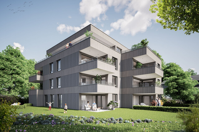 Kleinwohnanlage: sehr helles Appartement im 2.OG mit ca. 14 m² großer Terrasse