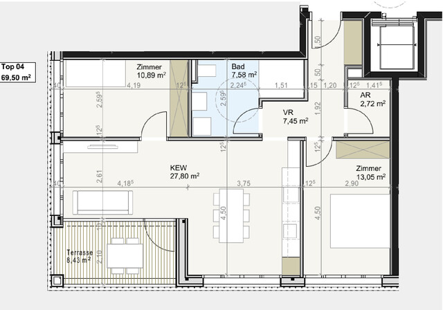 NEUBAU - 3 Zimmer Terrassenwohnung im Zentrum von Andelsbuch/Bregenzerwald