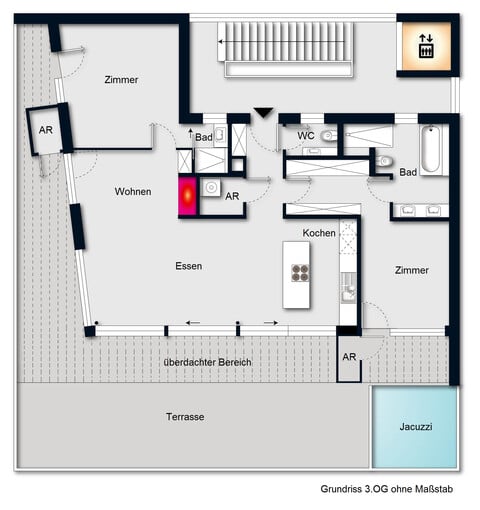 Traumhafte Penthouse Wohnung mit großer Terrasse! Top 21