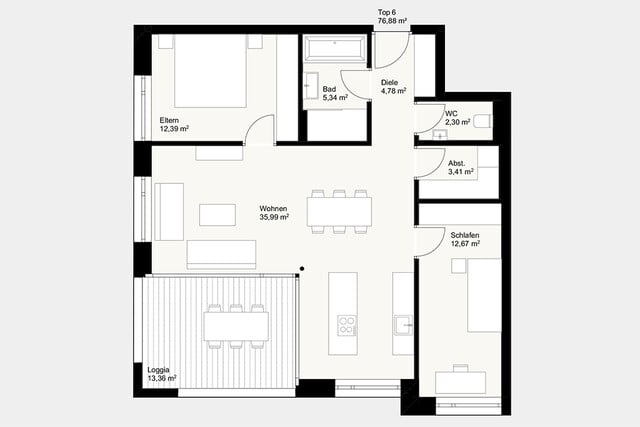 Luxuriöse 3-Zi-Terrassenwohnung - Dornbirn Zentrum