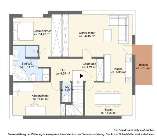 Hochwertige 3-Zimmerwohnung mit Gartenanteil