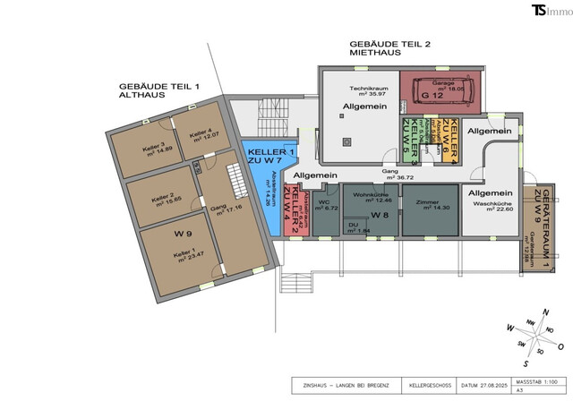 Bregenz: Langen bei Bregenz: großzügige 3-Zimmer-Eck-Wohnung ca. 69 m2, 2 Balkone ca. 12 m2 + ca. 5 m2 - TOP 7