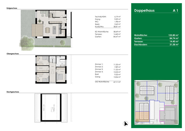 Doppelhaushälfte mit Terrasse, Garten & Dachboden in Top-Lage!