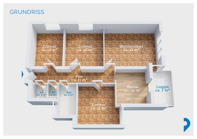 4-ZIMMER-WOHNUNG IN GISINGEN – 93 M² MIT LOGGIA UND EIGENER GARAGE