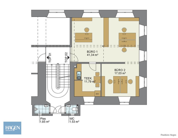 Office am Schlossplatz - Historisches Bürogebäude im Altstadtkern von Hohenems! Büro/Praxis Top 2