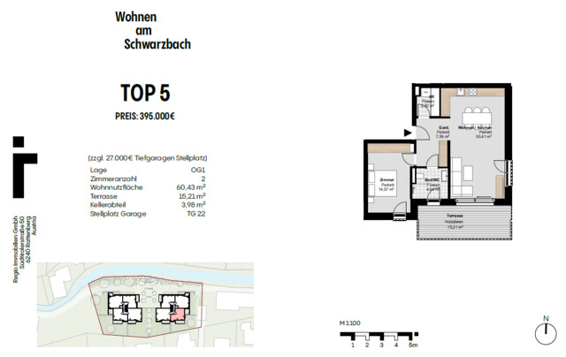 Besonderes Wohnen am Schwarzbach: NEUBAU 2027 / 2028 - 2 Zimmer Wohnung