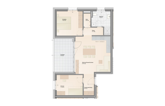 Baustart fixiert! Optimale 3-Zimmer Dachgeschosswohnung (Top A08)
