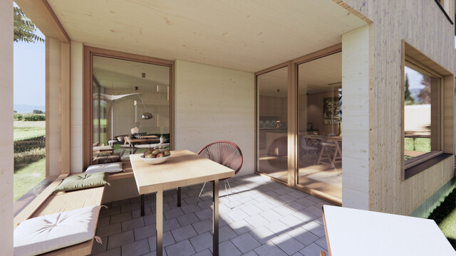 Langen bei Bregenz -  Vollholz Doppelhaus - 140 m² - Baubeginn im März 2026