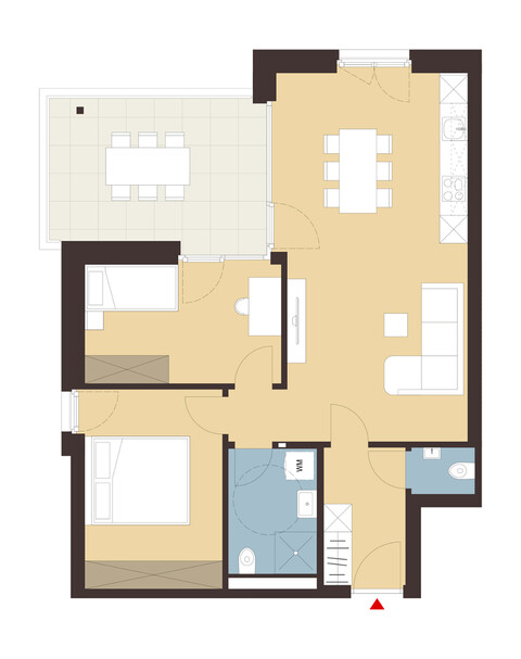 3-Zimmerwohnung mit Terrasse | Top 13