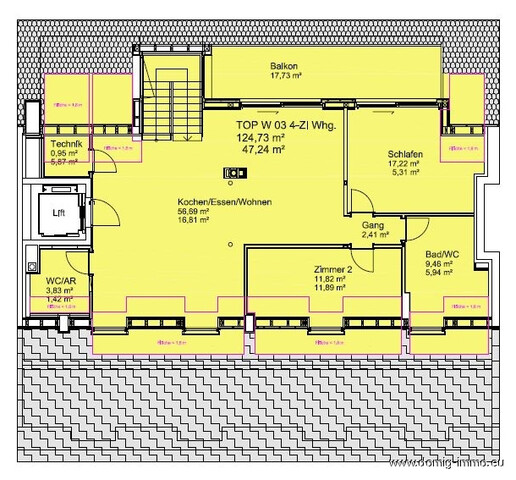 Luxuriöse 4-Zimmer-Penthouse-Wohnung am Kornmarktplatz in Bregenz zu vermieten (TOP 3)