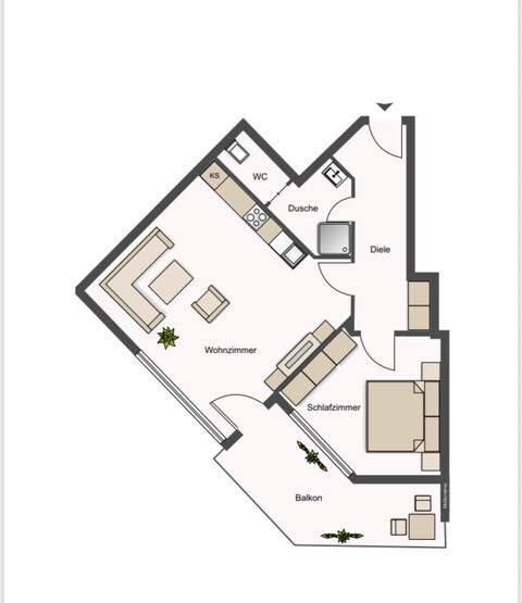 Vielseitig nutzbare 2-Zimmerwohnung in ruhiger Lage