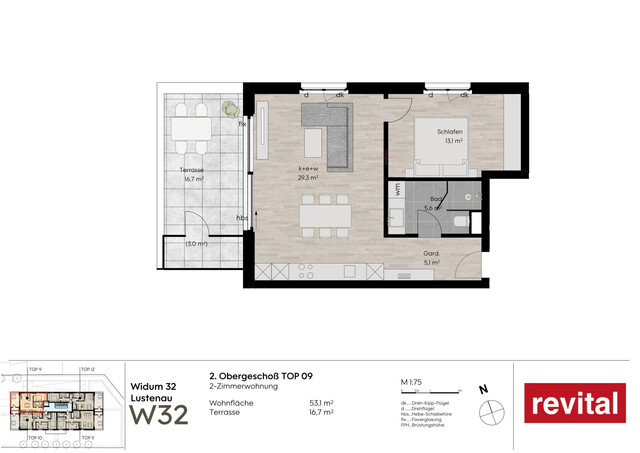 1A-Lage von Lustenau - Ruhige und Zentrale Terrassenwohnung - Top 9