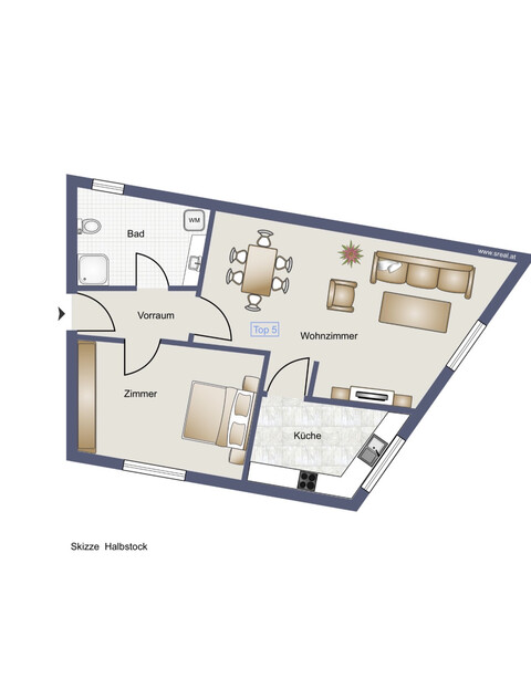 Helle 2-Zimmer-Wohnung in Hohenems 