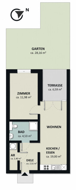 Neuwertige 2-Zimmer-Gartenwohnung in Feldkirch
