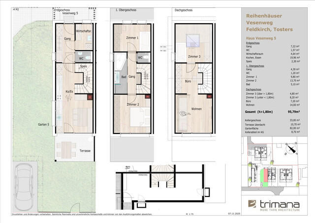 Feldkirch - Tosters, Neubau - 5 Zimmer Wohnung  mit 102 m², eigener Keller und Garten - Bezug Herbst 2026