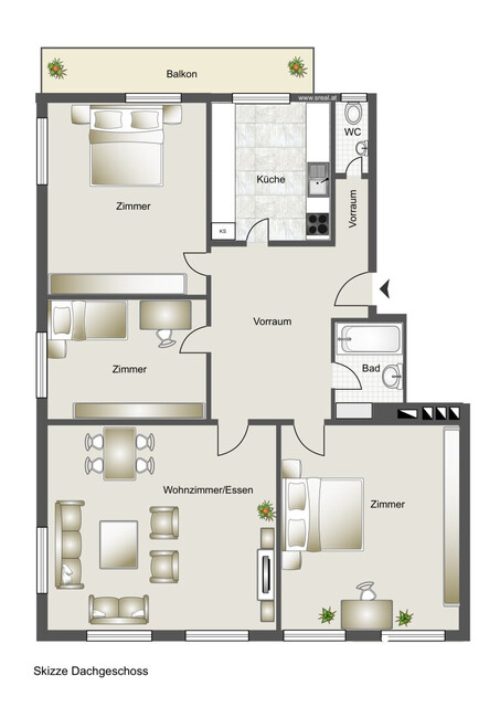 Tolle 4,5-Zimmer-Wohnung im Zentrum zur Miete