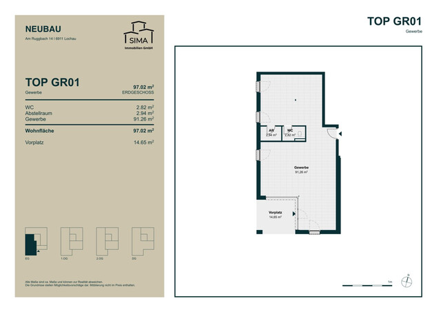 Neubau - Büro-/Praxisfläche in Lochau – Erstbezug mit Vorplatz und Stellplatz