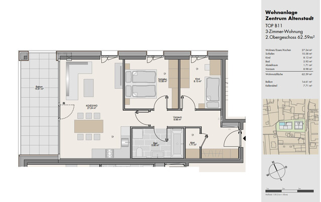 Erstbezug Top B11 | 3-ZImmerwohnung - Altenstadt