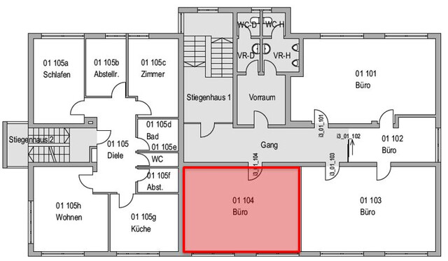 Mäder – Bürofläche im 1. OG mit ca. 34 m²