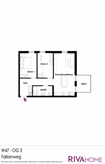 3-Zimmer-Wohnung (Neubau) in Hard – Platz für alles, was noch kommt. 💜