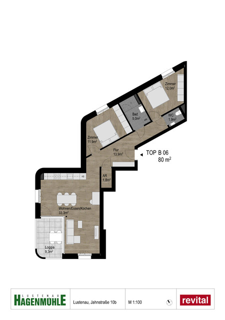Tolle, neuwertige 3-Zimmer-Wohnung im Zentrum von Lustenau