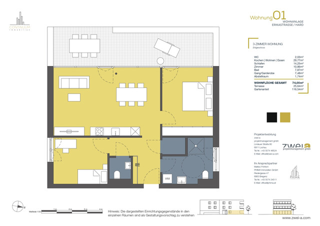 Exklusive 3-Zimmer Gartenwohnung in Hard am Bodensee