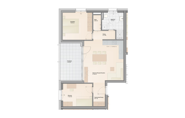 Baustart fixiert! Optimale 3-Zimmer Terrassenwohnung (Top A03)