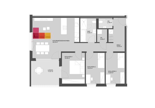 NEUBAU: 4-Zi-Wohnung im Dachgeschoss