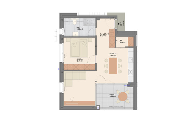 Gemütlichkeit im Freizeitparadies: 2-Zimmer Wohnung mit Terrasse (Top B2)
