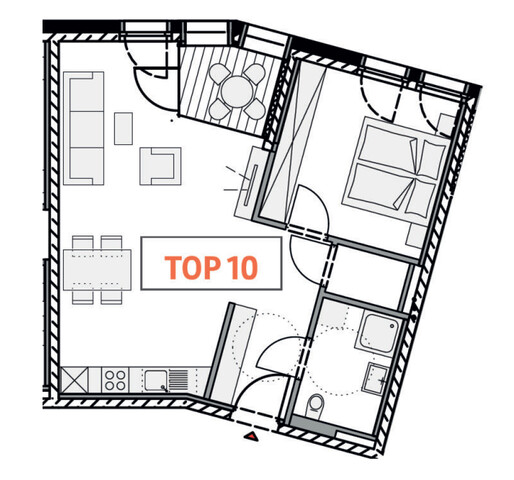 2-Zimmerwohnung in zentraler Lage von Feldkirch - "Am Jahnplatz", inkl. Tiefgaragenstellplatz