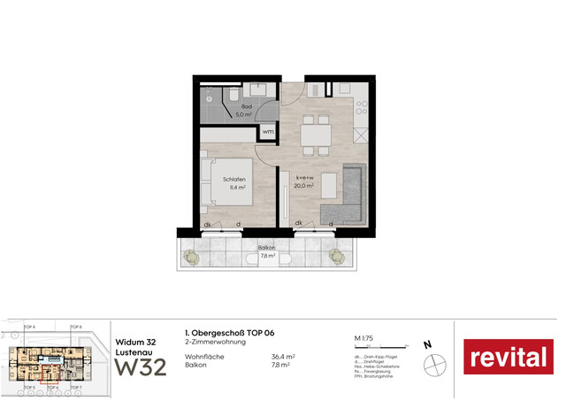 1A-Lage von Lustenau - Ruhige und Zentrale Terrassenwohnung - Top 6