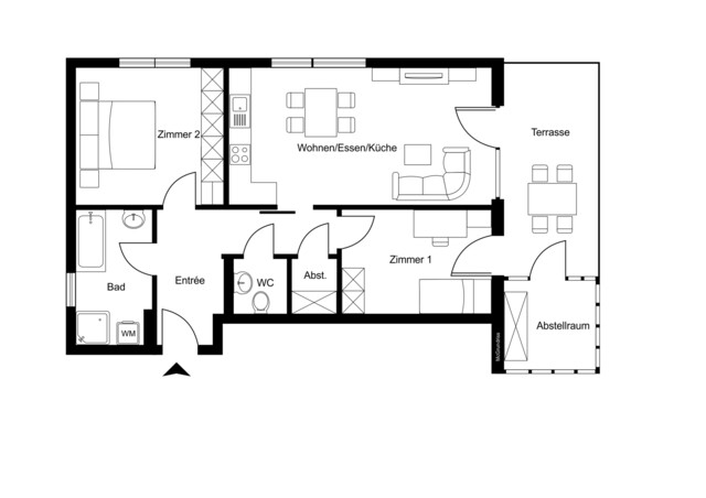 Neuwertige 3 Zimmer Wohnung mit großer Terrasse in Meiningen