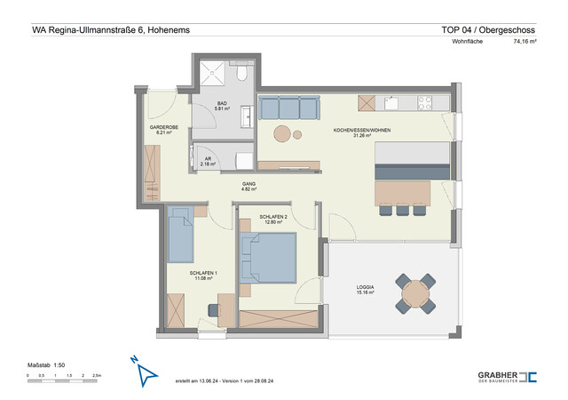 Sonnenhelle 3-Zi-Wohnung mit großer Loggia