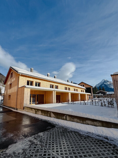 Bregenzerwald - Au, Vollholz Reihenhaus mit Garten, Terrasse und Schuppen, Edelrohbau, tolle Wohnbauförderung