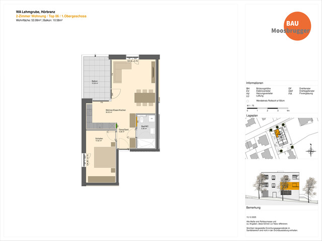 Bezugsbereit Ende April: 3-Zimmer-Wohnung mit Balkon in Hörbranz  | Top 6