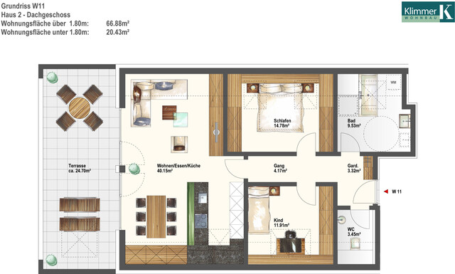 3-Zimmer-Dachgeschosswohnung - beeindruckende Raumhöhe!