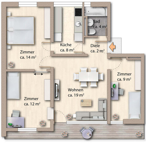 Urban wohnen & zentral leben in Feldkirch: Helle 4 Zimmerwohnung in der Bahnhofcity