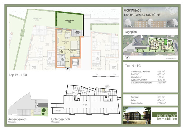 Neubau-Wohntraum: 1-Zimmer-Gartenwohnung in Röthis zu vermieten!