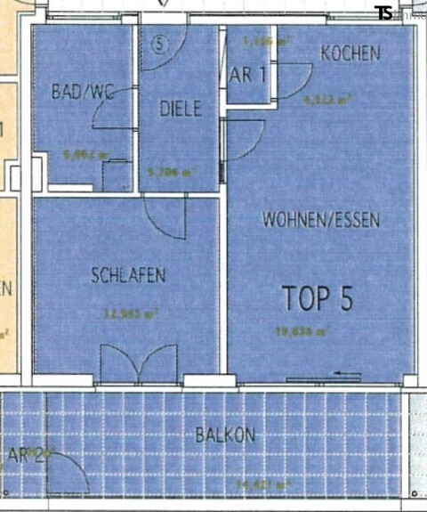 Lustenau: 2-Zimmer-Terrassenwohnung ca. 50 m2 mit Terrasse ca. 15 m2 – ruhige Lage, Lift