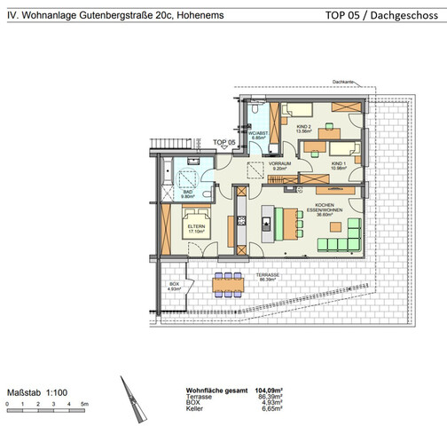Exklusives Penthouse mit 104m² Wohnfläche und über 90m² Terassenfläche in Hohenems!