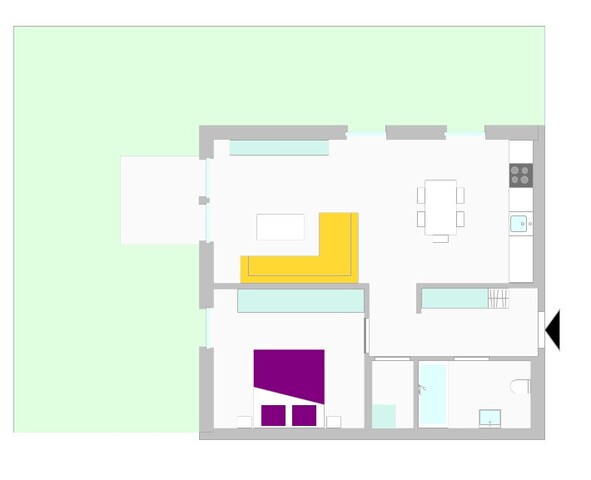 moderne 2 Zimmer-Gartenwohnung zum MIETkauf