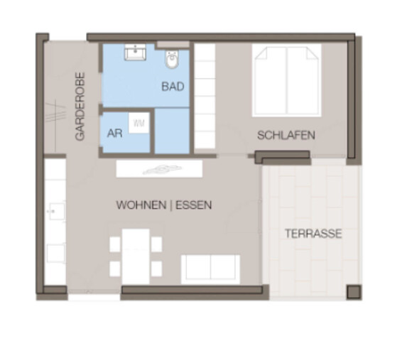 Exklusive 2-Zimmer-Wohnung in bester Lage in Hard