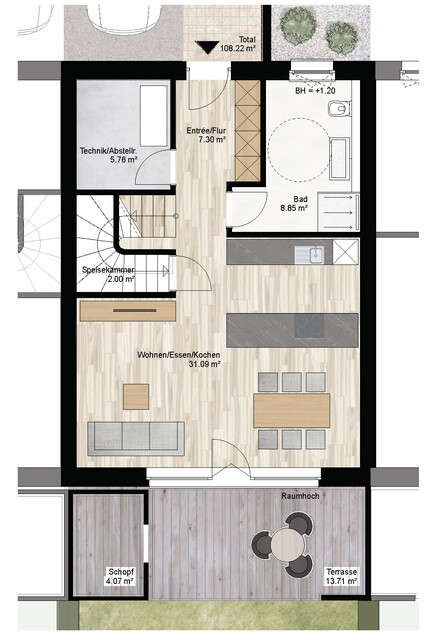 Modern wohnen in Wolfurt: Wohnbebauung mit Reihenhauscharakter in attraktiver Lage / Haus C