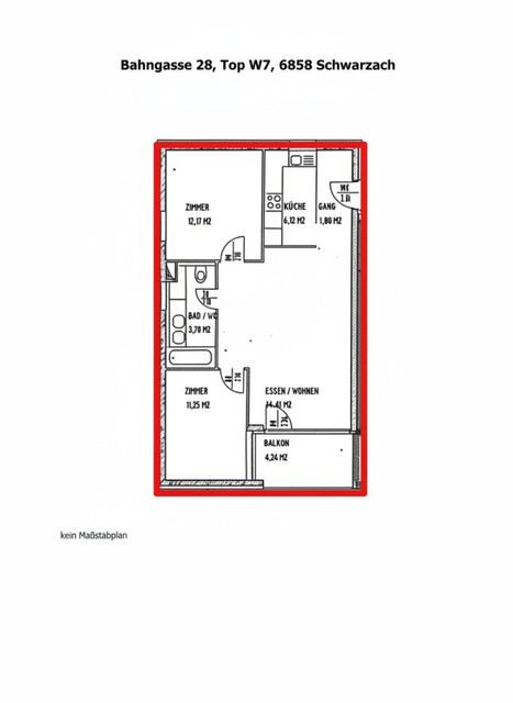 Wunderbare 3-Zimmerwohnung mit Balkon in Schwarzach zu vermieten!