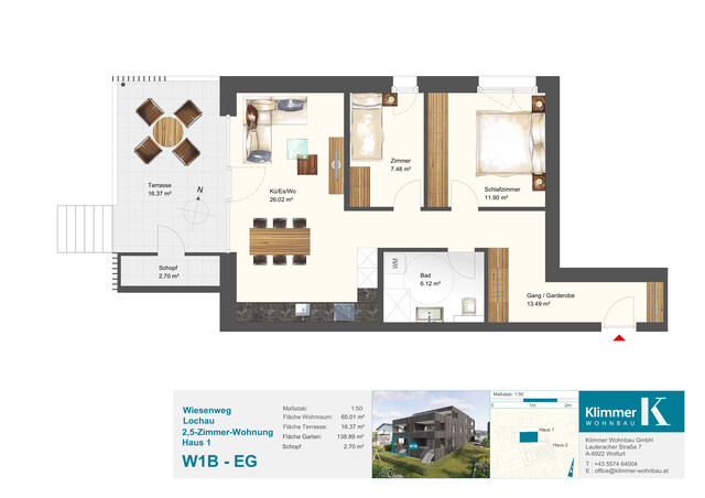 See, Berg, Natur - Ihr Zuhause! 2,5-Zimmer-Gartenwohnung W1B