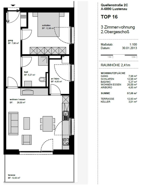 Tolle 2,5-Zimmer-Terassenwohnung in Lustenau zu vermieten!