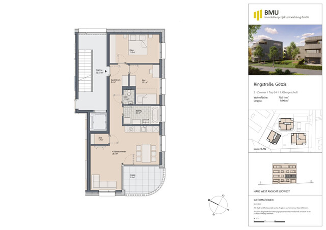 Wohnanlage "Ringstraße" - Tolle 3-Zimmer-Terrassenwohnung - Top 24